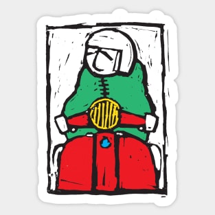 Classic Retro, Vintage,  Scooter, Scooterist, Scootering, Scooter Rider, Mod Art Sticker